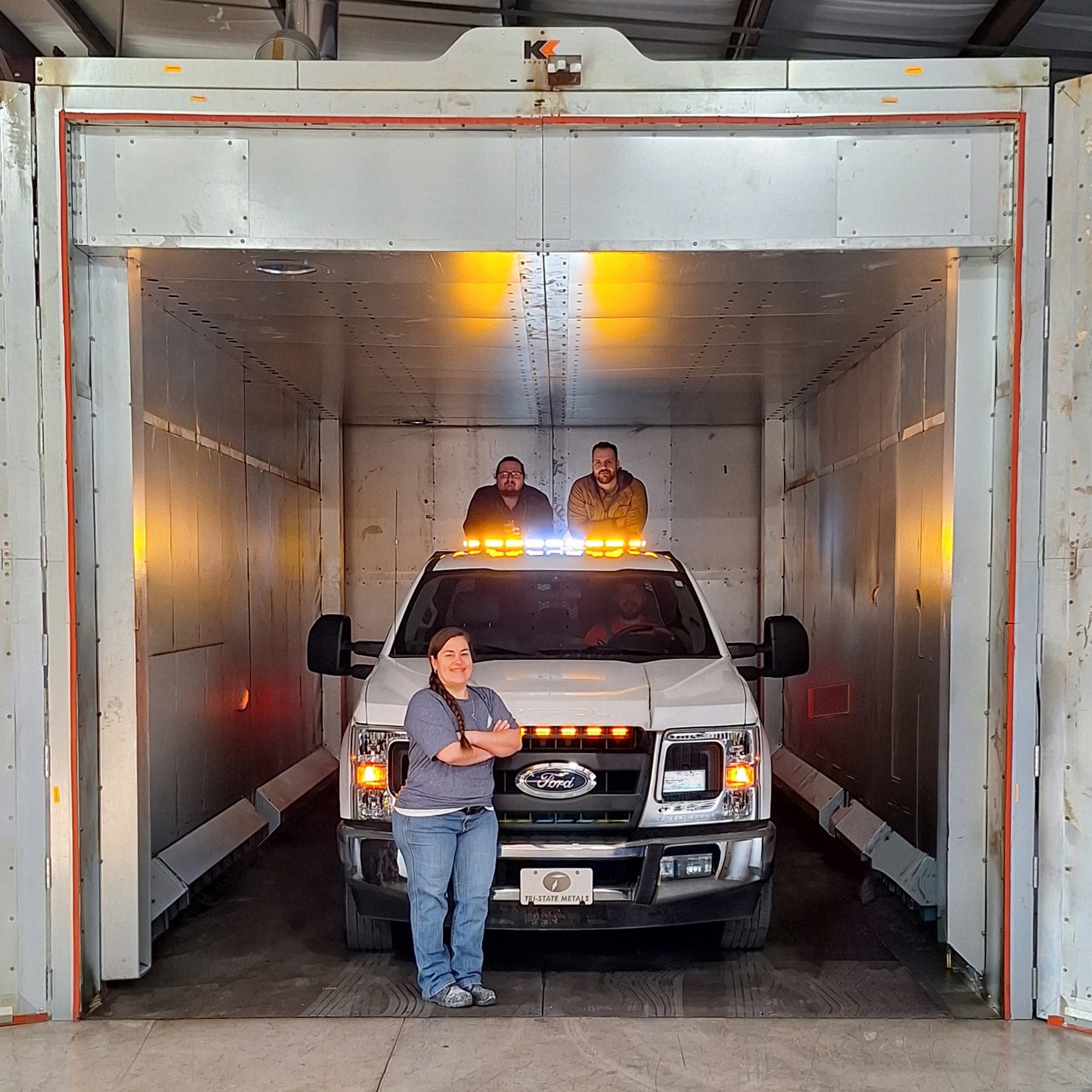 Large Powder Coating oven at Tri-State Metals in Florence, AL.